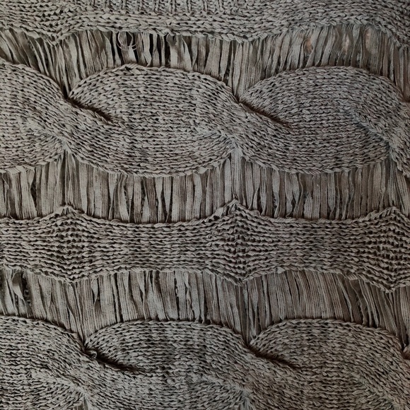 a+ro gray open knit short sleeve sweater sz S - Picture 3 of 5